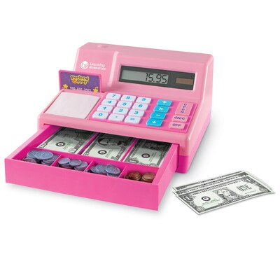 Learning Resources Pretend & Play Calculator Cash Register, Pink (LER2629-P)