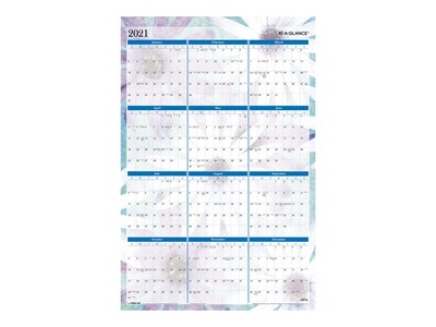 2021 AT-A-GLANCE 36 x 24 Wall Calendar, Dreams, Blue/Purple (PM83-550-21)