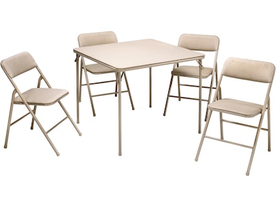 Cosco Folding Table and Chair Set, 34 x 34, Tan (14551WHD1E)