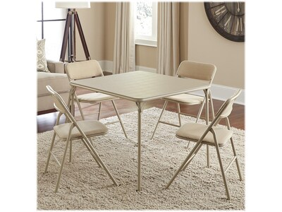 Cosco Folding Table and Chair Set, 34" x 34", Tan (14551WHD1E)