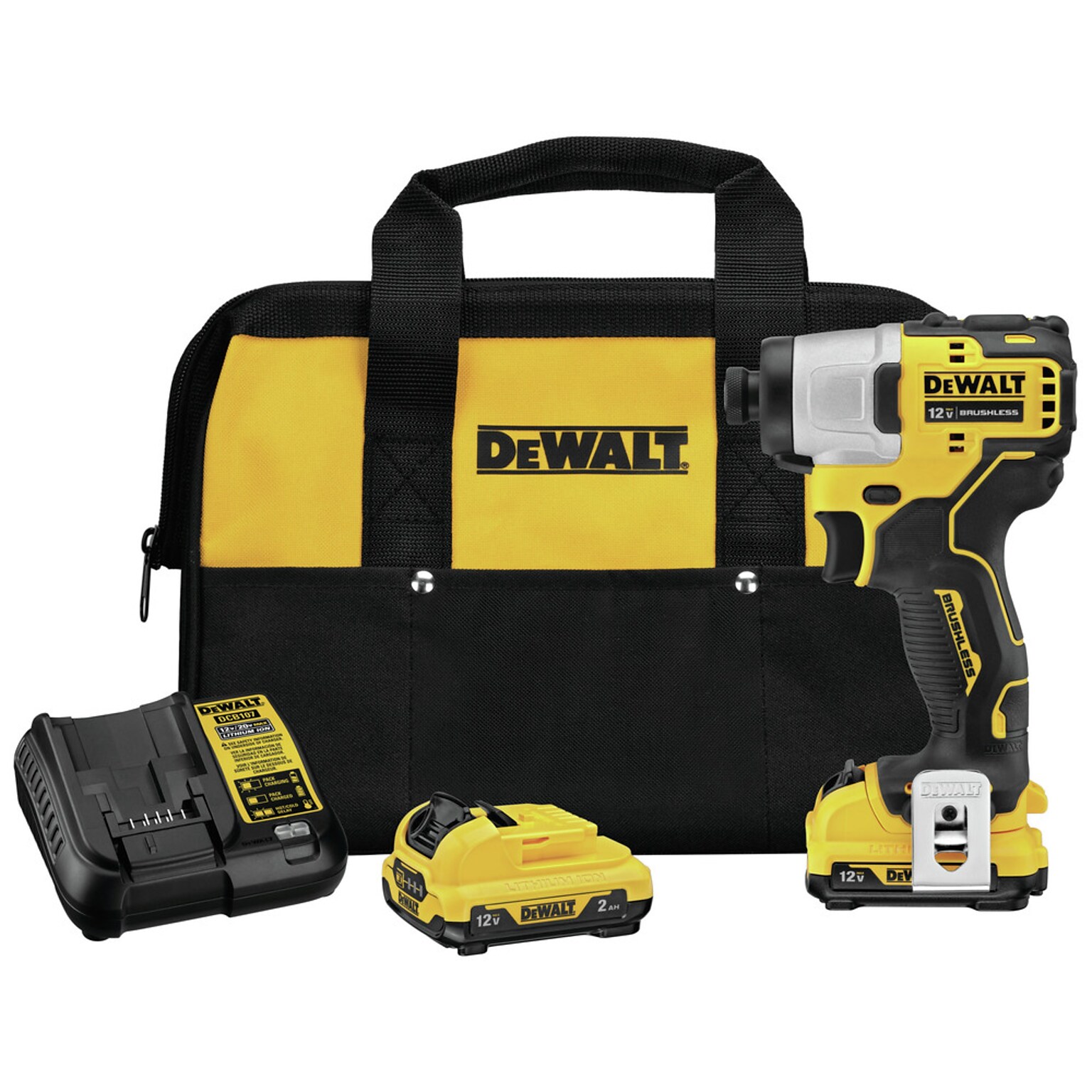 DeWalt XTREME 12V MAX 1/4 in. Cordless Lithium-Ion Brushless Impact Driver Kit (2 Ah) (DWLDCF801F2)