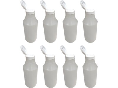 US Chemical & Plastics Flip Top Bottle, White, 8/Box (UWMB295904)