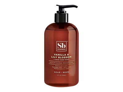 SOAPBOX Liquid Hand Soap, Vanilla/Lily Blossom, 12 Fl. Oz. (00679)