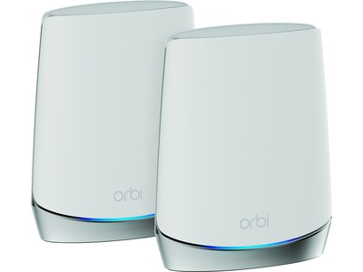 Netgear Orbi AX4200 Tri Band Mesh WiFi 6 System, White/Silver, 2/Pack (RBK752-100NAS)