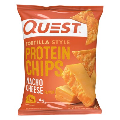 Quest Protein Chips Gluten Free Nacho Tortilla Chips, 1.1 oz., 8 Bags/Pack (307-00241)