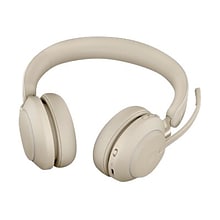 Jabra Evolve2 65 UC Stereo Wireless Noise Canceling Headset, Over-the-Head, Beige (26599-989-898)