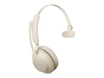 Jabra Evolve2 65 UC Mono Wireless Noise Canceling Headset, Over-the-Head, Beige (26599-889-998)