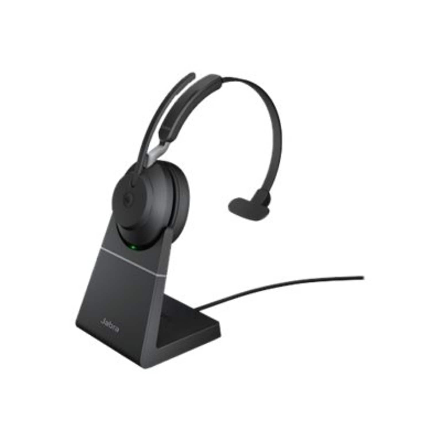 Jabra Evolve2 65 MS Mono Wireless Noise Canceling Headset, Over-the-Head, Black (26599-899-989)