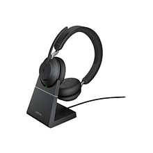 jabra Evolve2 65 MS Stereo USB-A Noise Canceling Bluetooth Stereo Computer Headset, MT Certified, Bl