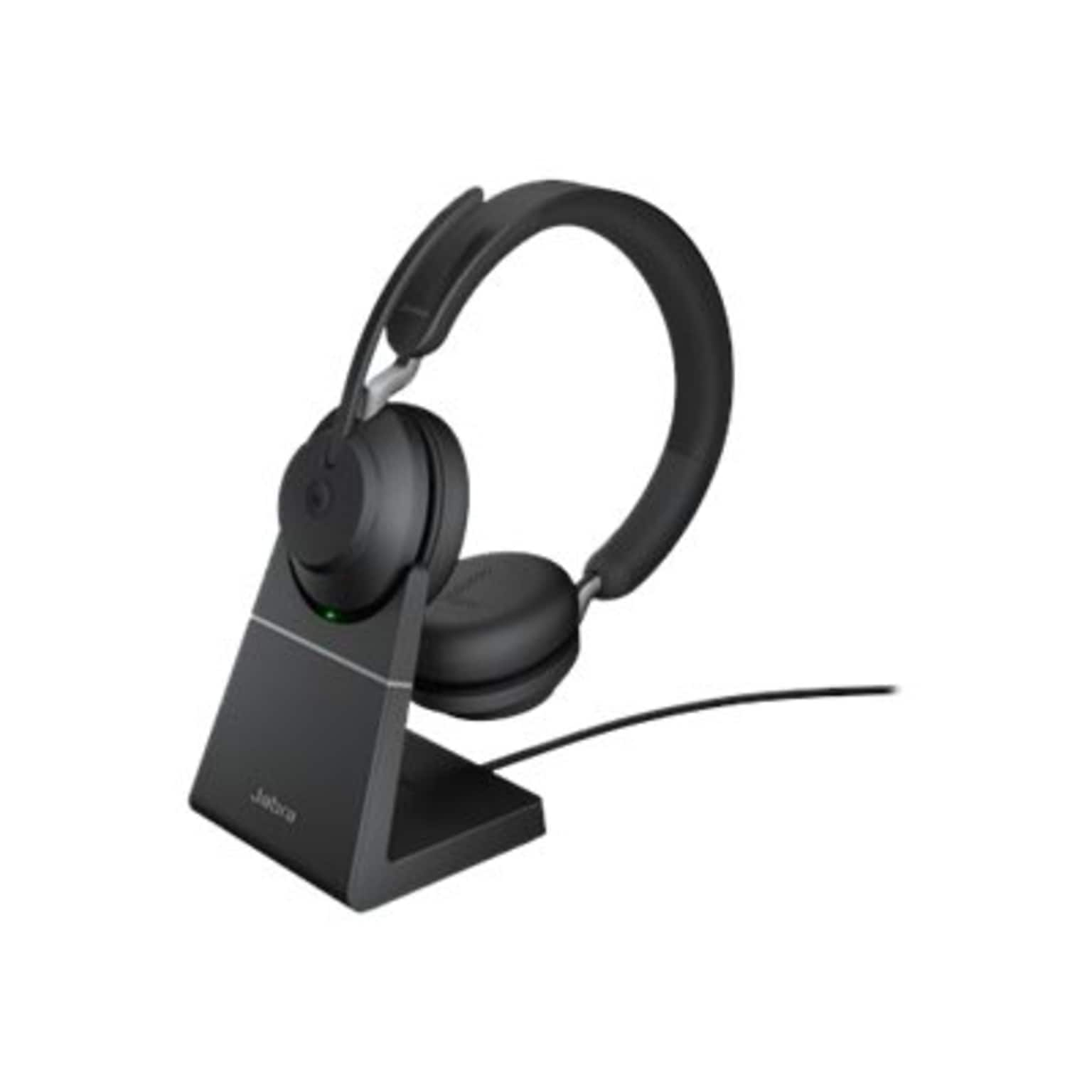 jabra Evolve2 65 MS Stereo USB-A Noise Canceling Bluetooth Stereo Computer Headset, MT Certified, Black (26599-999-989)