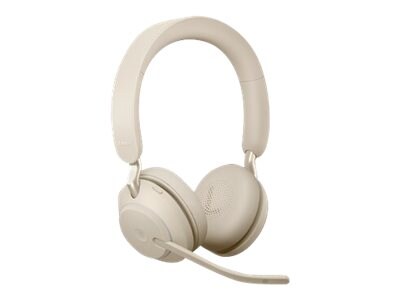 Jabra Evolve2 65 MS Stereo Wireless Noise Canceling Headset, Over-the-Head, Beige (26599-999-898)