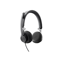 Logitech Zone Wired Noise Canceling Stereo Computer Headset, Over-the-Head, Graphite (981-000876)