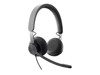 Logitech Zone Wired Noise Canceling Stereo Computer Headset, Over-the-Head, Graphite (981-000876)