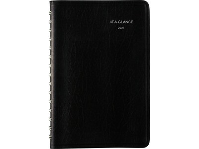 2021 AT-A-GLANCE 5 x 8 Appointment Book, DayMinder, Black (SK44-00-21)