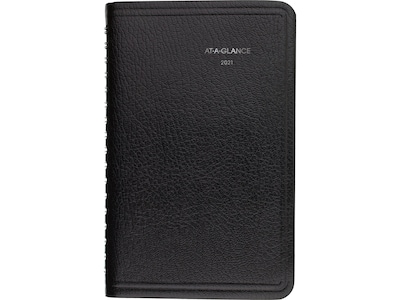 2021 AT-A-GLANCE 3.5 x 6 Appointment Book, DayMinder, Black (G250-00-21)