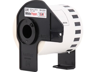 Brother DK-2251 Standard Width Continuous Paper Labels, 2-4/10" x 50', Black/Red on White, 3 Rolls/Box (DK-22513PK)