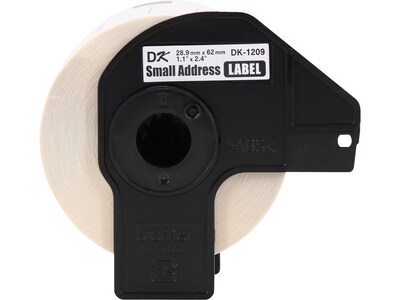 Brother DK-1209 Small Address Paper Labels, 2-4/10" x 1-1/10", Black on White, 800 Labels/Roll, 24 Rolls/Pack (DK-120924PK)