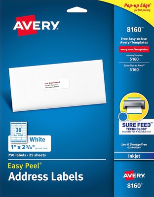 Avery 8160 (1" x 2 5/8")