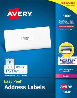 Avery 5160 (1" x 2 5/8")